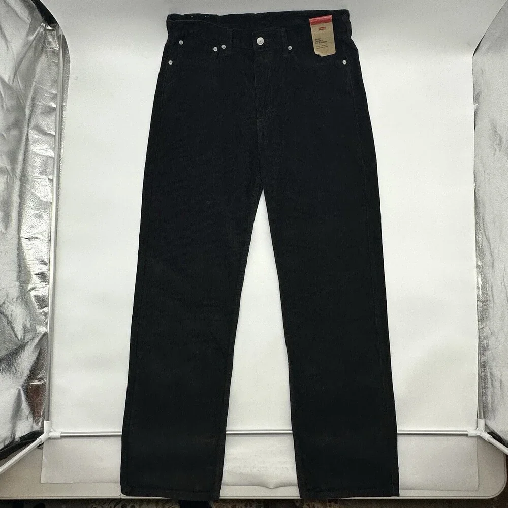 Levi's 565 Loose Straight Men's Size 32x34 Black 100% Cotton Corduroy Jeans NWT